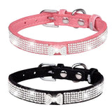 Rhinestone Cat Collar with Microfiber Strap